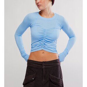 FP Movement by Free People Light Blue Crop Top